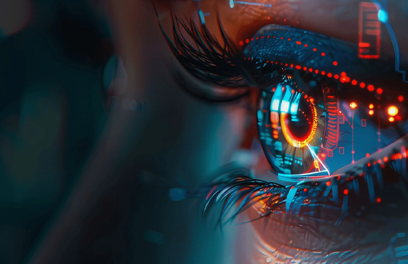Close-up digital technology vision artwork