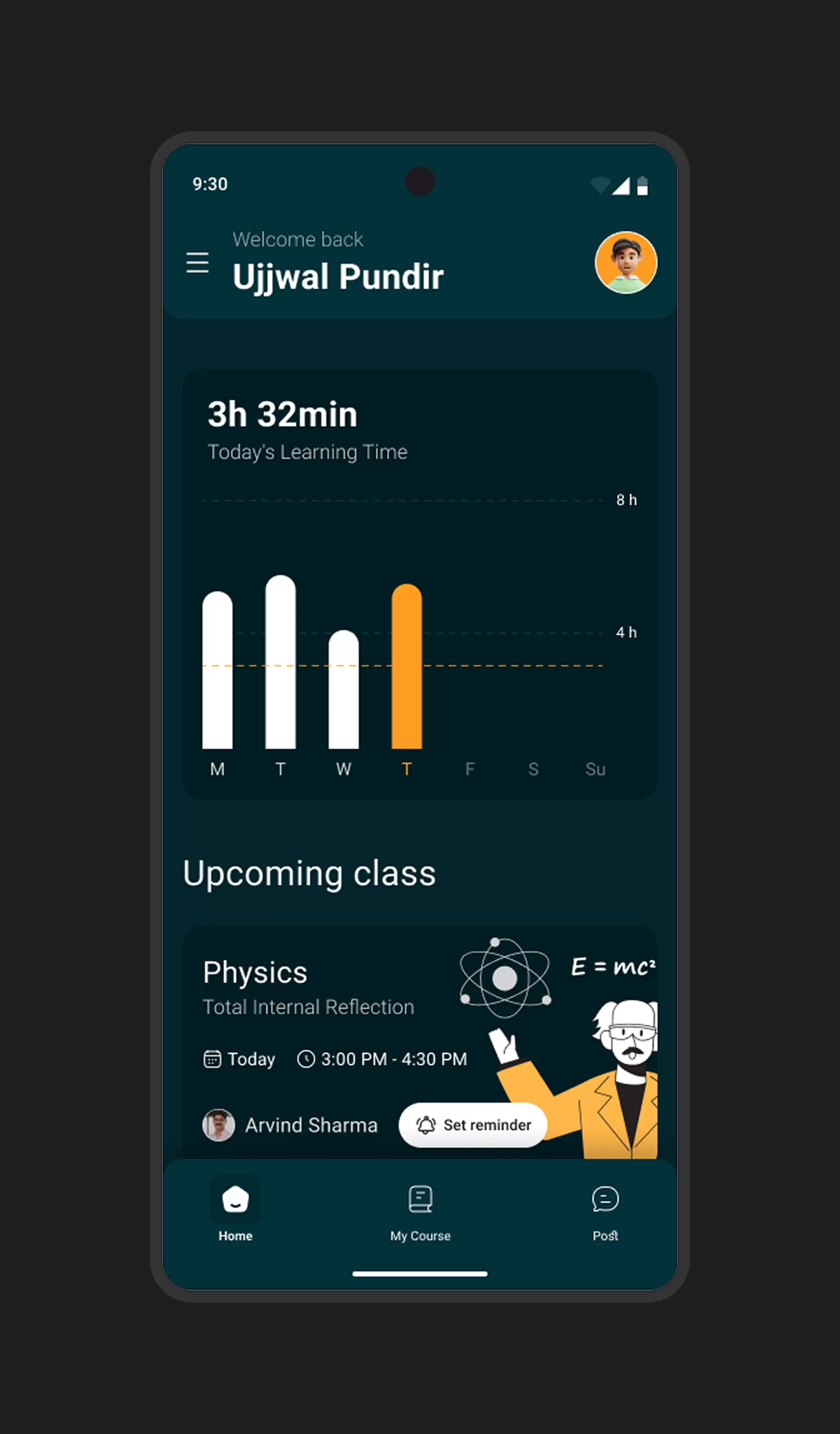 Success Key learning application interface